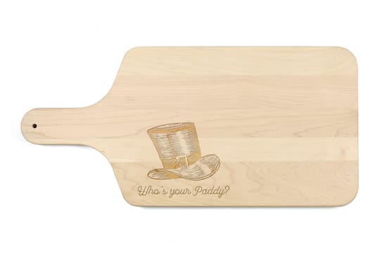 Who&#x27;s Your Paddy Maple Paddle Cutting Board